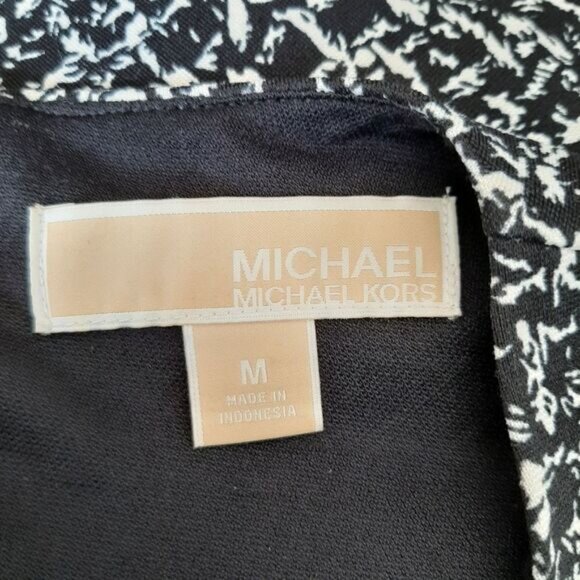 MICHAEL KORS Sleeveless Sheath Knee Length Dress Abstract Pattern B&W Sz M - Picture 11 of 15
